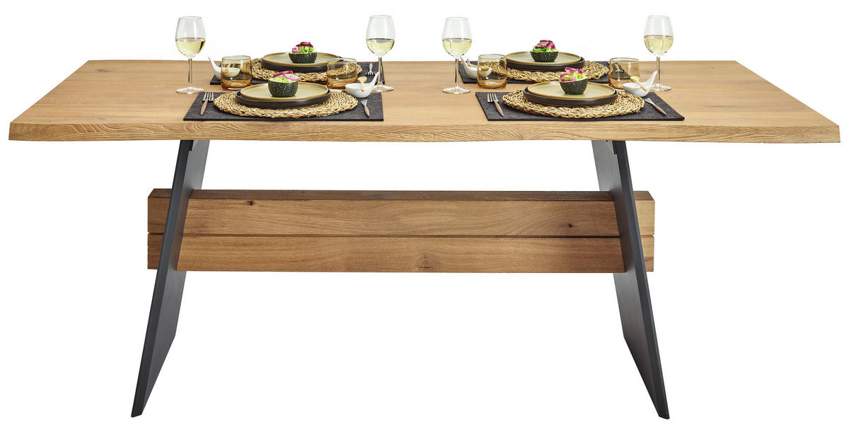 ESSTISCH in Holz 190/95/76 cm  - Eichefarben/Anthrazit, Natur, Holz (190/95/76cm) - Valnatura