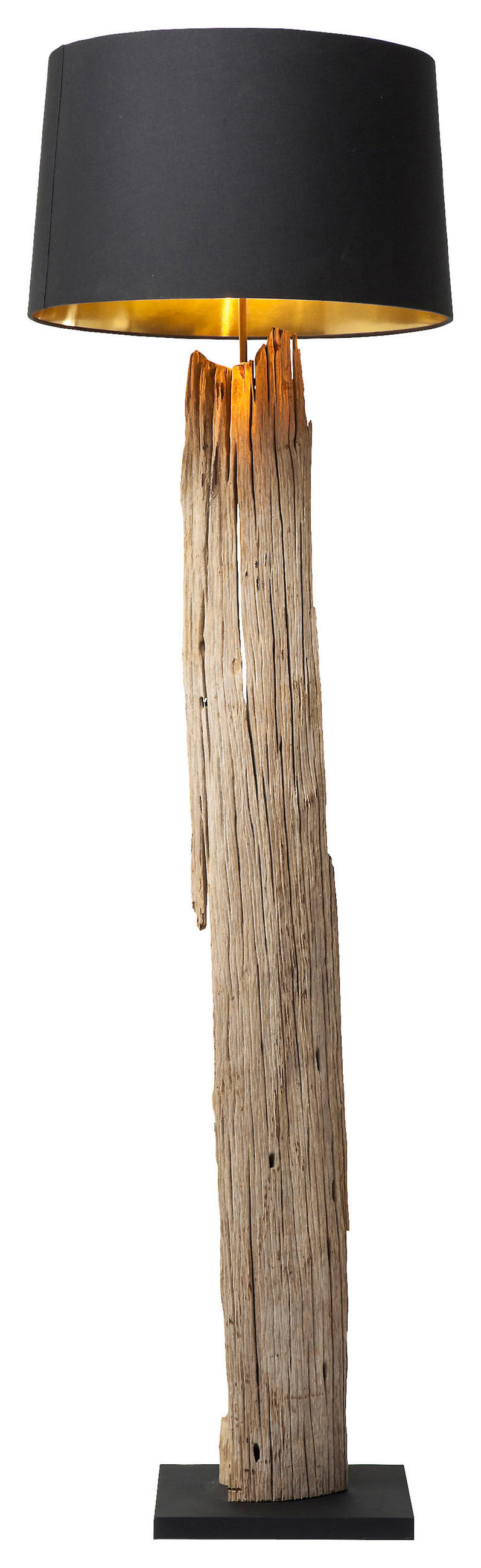 STEHLEUCHTE 52/171/52 cm  - Schwarz/Naturfarben, Natur, Holz/Textil (52/171/52cm) - Kare-Design