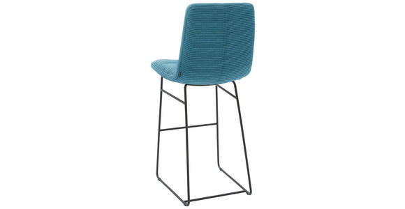 BARHOCKER in Textil Petrol  - Petrol/Schwarz, Design, Textil/Metall (52/122/66cm) - Dieter Knoll