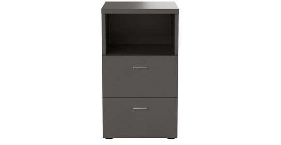 NACHTSCHRANK 35/62/40 cm - Chromfarben/Schwarz, Basics, Holzwerkstoff/Kunststoff (35/62/40cm) - Carryhome