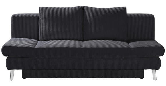 SCHLAFSOFA in Cord Dunkelgrau - Chromfarben/Dunkelgrau, Design, Textil/Metall (200/85/90cm) - Xora