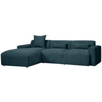 ECKSOFA Petrol Cord  - Petrol/Schwarz, Design, Kunststoff/Textil (196/303cm) - Livetastic