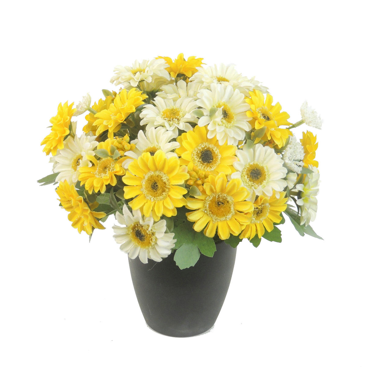 KUNSTBLUME  - Gelb/Schwarz, LIFESTYLE, Papier/Kunststoff (22cm)