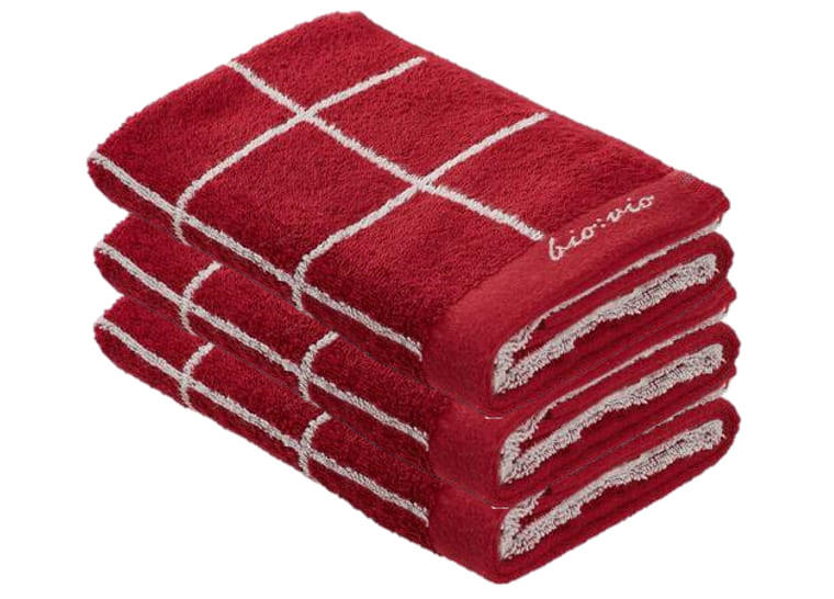 HANDTUCHSET Silberfarben, Bordeaux  - Bordeaux/Silberfarben, Natur, Textil (50/100cm) - Bio:Vio
