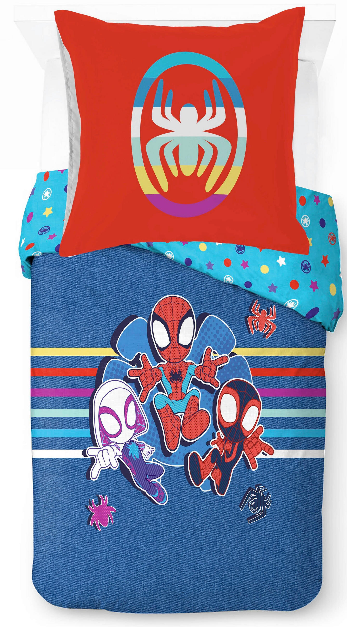 KINDERBETTWÄSCHE Marvel Spidey & His Amazing Friends Primary 135/200 cm  - Blau, Basics, Textil (135/200cm)
