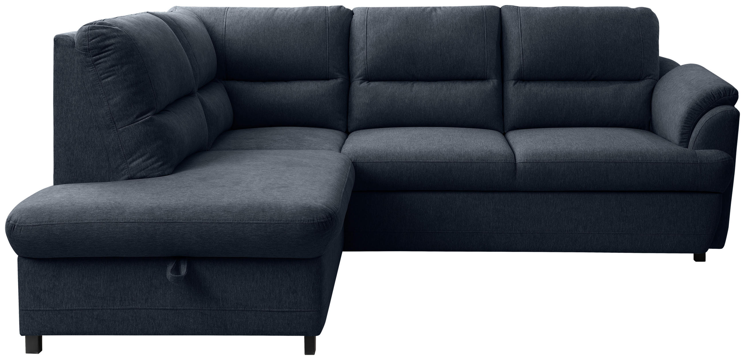 ECKSOFA Dunkelblau  - Greige/Schwarz, Basics, Holz/Textil (200/240cm) - MID.YOU