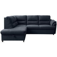 ECKSOFA Dunkelblau  - Greige/Schwarz, Basics, Holz/Textil (200/240cm) - MID.YOU