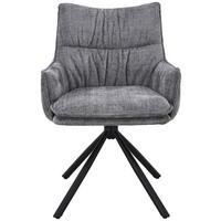 ARMLEHNSTUHL   Chenille  Grau, Schwarz  - Schwarz/Grau, MODERN, Holz/Textil (57/90/67cm) - Livetastic