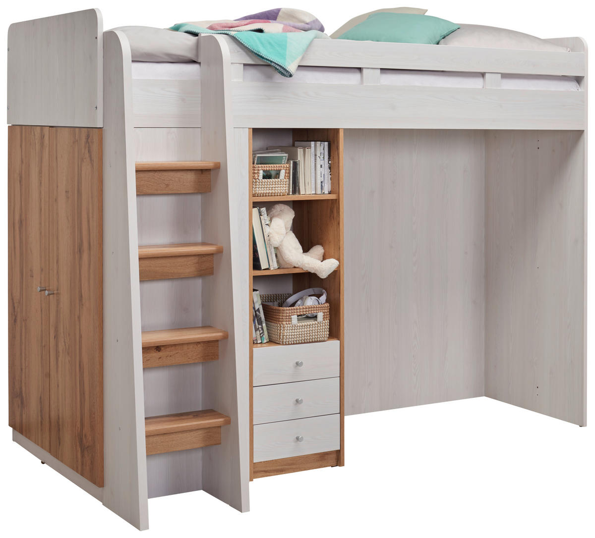 HOCHBETT 90/200 cm  - Eichefarben/Weiß, KONVENTIONELL, Holzwerkstoff (90/200cm) - Carryhome