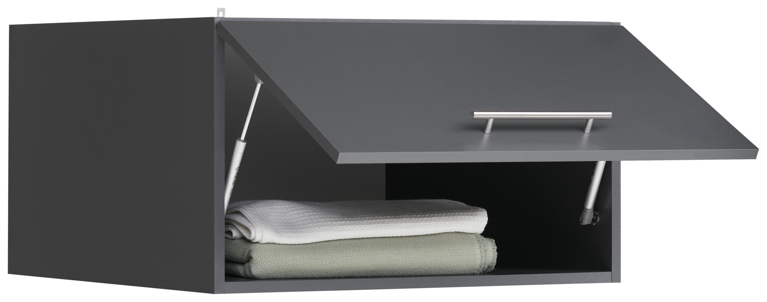 AUFSATZSCHRANK 67,5/38/67,5 cm  in  - Anthrazit/Silberfarben, Design, Holzwerkstoff/Metall (67,5/38/67,5cm)