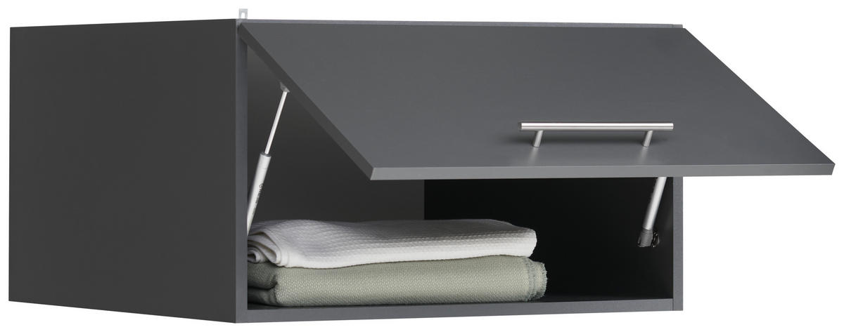 AUFSATZSCHRANK 67,5/38/67,5 cm   - Anthrazit/Silberfarben, Design, Holzwerkstoff/Metall (67,5/38/67,5cm)