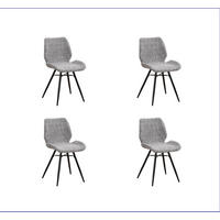 STUHL-SET 4 Stück  Chenille  Grau  - Schwarz/Grau, MODERN, Textil/Metall (47/82/55cm) - MID.YOU