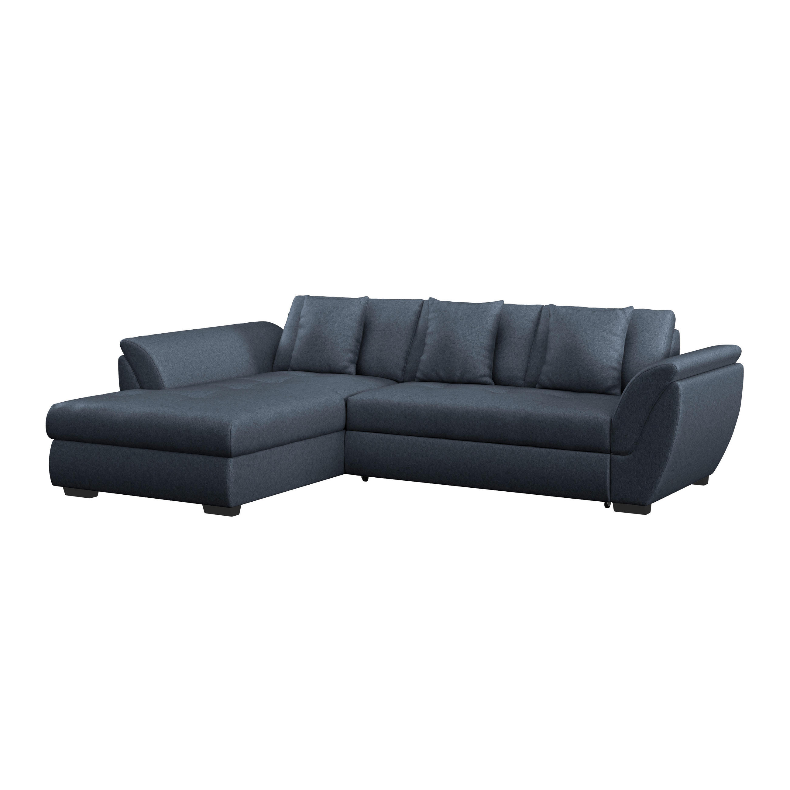 ECKSOFA in Webstoff Dunkelblau  - Schwarz/Dunkelblau, Design, Kunststoff/Textil (187/278cm) - Livetastic