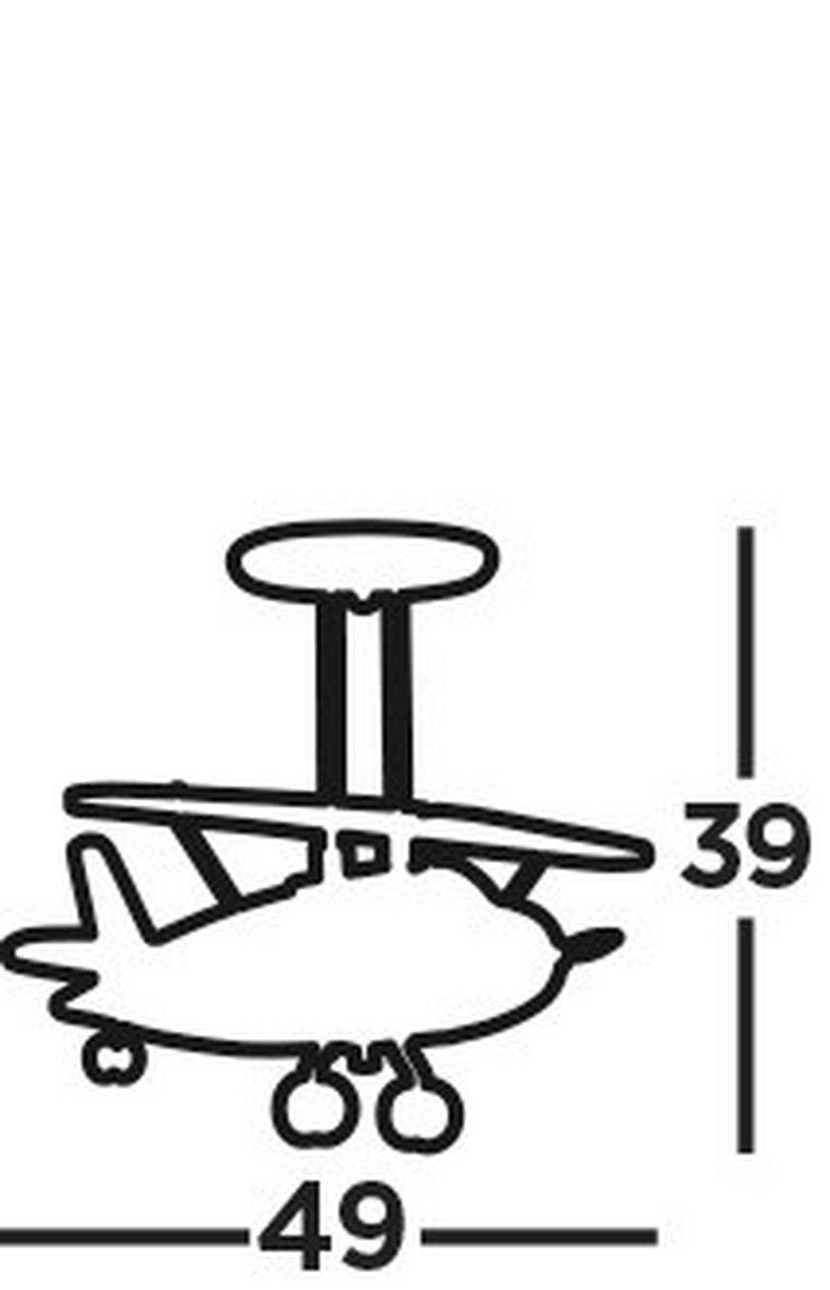 OTROŠKA VISEČA SVETILKA  NOVELTY AIRPLANE 737 60 W///220-240 V/ - srebrne barve, Trend, kovina/umetna masa (49/47/39cm)