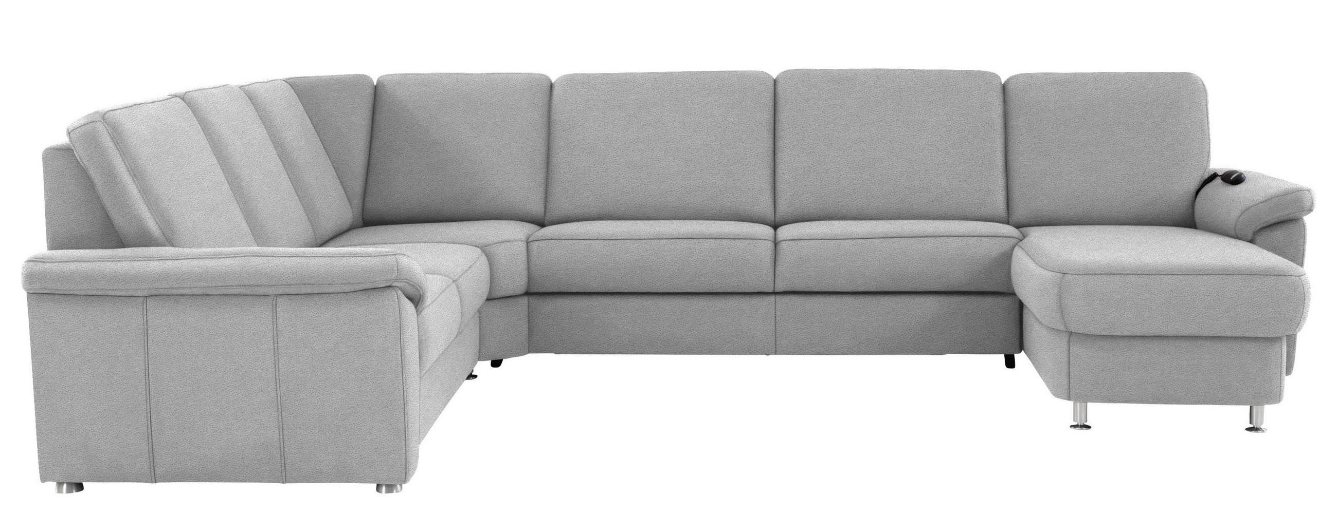 WOHNLANDSCHAFT Alufarben Flachgewebe - Chromfarben/Alufarben, KONVENTIONELL, Textil/Metall (240/330/163cm) - Beldomo System