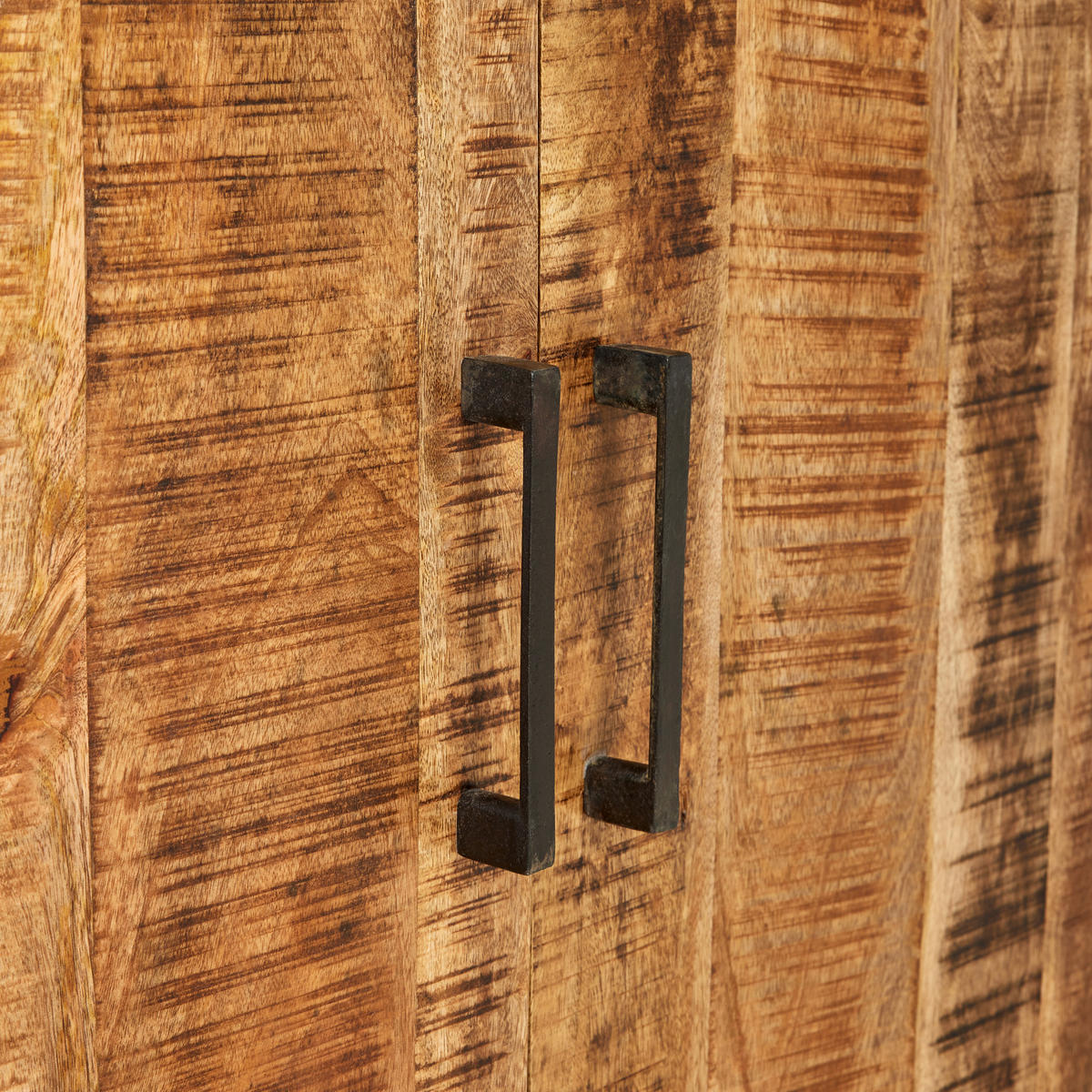 KOMMODE Valencia  in 145/87/40 cm  - Anthrazit/Schwarz, Natur, Holz/Metall (145/87/40cm) - MID.YOU