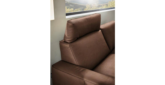 2,5-SITZER in Leder Braun - Schwarz/Braun, Design, Leder/Metall (200/102/92cm) - Johann Jakob