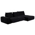 ECKSOFA in Velours Anthrazit  - Anthrazit/Schwarz, Design, Kunststoff/Textil (342/174cm) - Xora