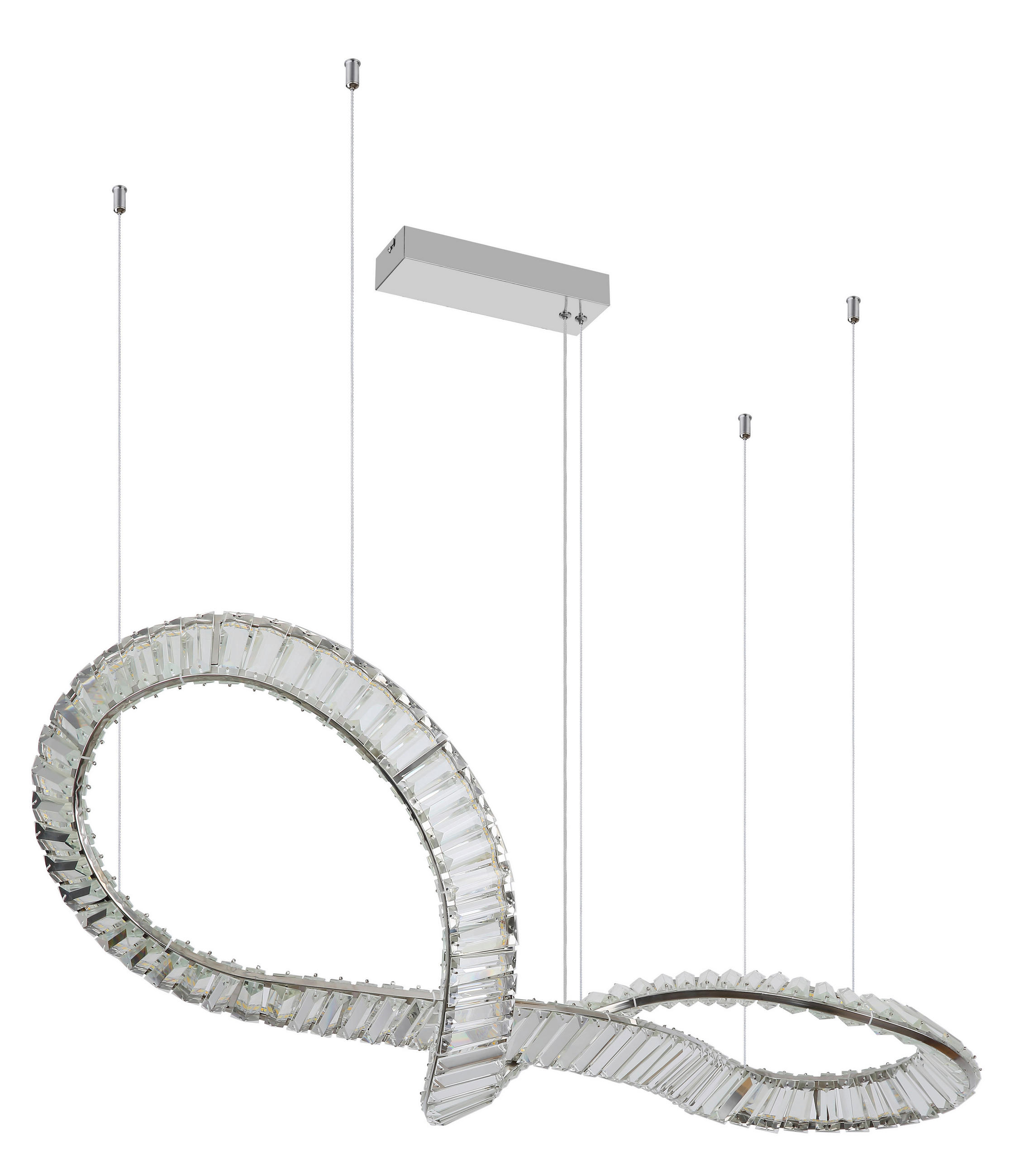 VISEČA LED-SVETILKA  NEIL //2700-6000 K/230 V/ - barve kroma/prozorno, Basics, kovina/steklo (110/33/120cm) - Globo