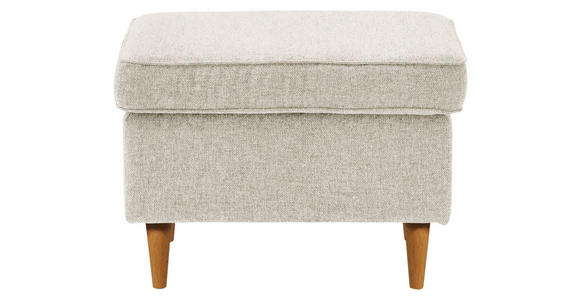 HOCKER in Textil Creme, Eiche Wotan - Eiche Wotan/Creme, Basics, Holz/Textil (63/43/42cm) - Carryhome