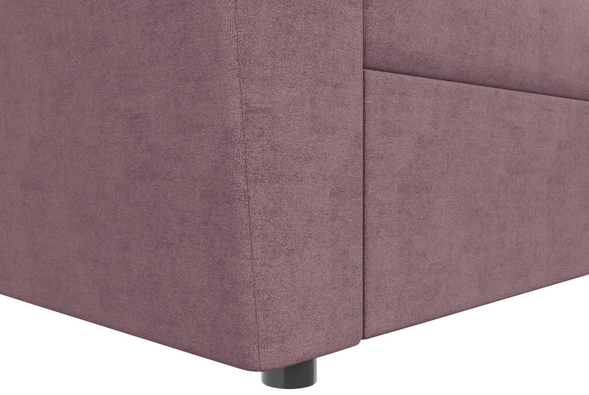 ECKSOFA TERMOLI Rosa Jacquard Rückenkissen, Bettkasten  - Schwarz/Rosa, Design, Kunststoff/Textil (231/155cm) - MID.YOU