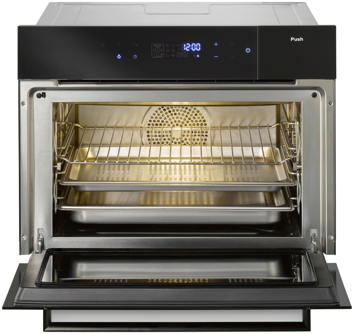 EINBAUDAMPFGARER SteamMaster E56  - Edelstahlfarben/Schwarz, Basics, Glas/Metall (59,5/45,5/55,0cm) - CASO Design