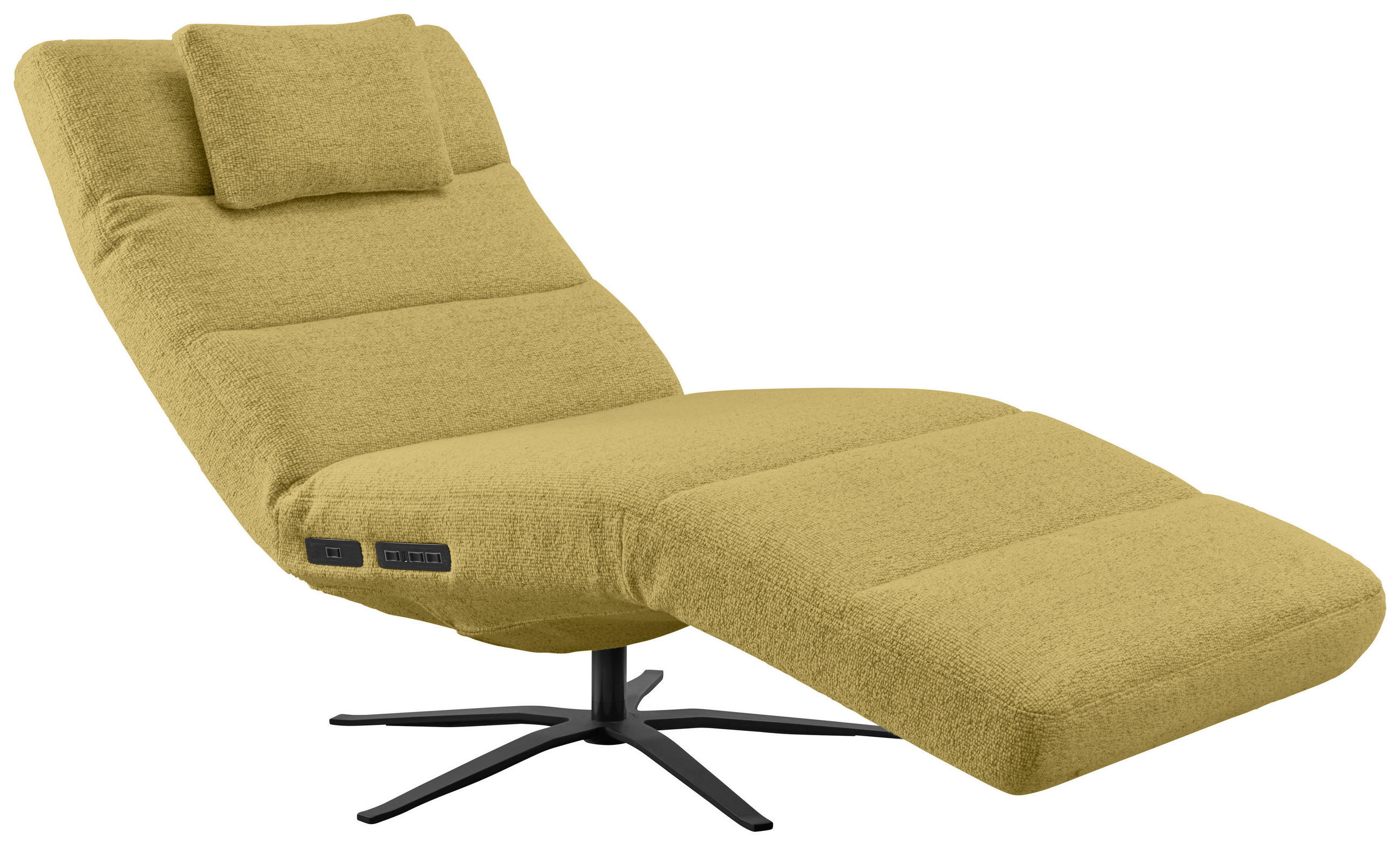 RELAXLIEGE inkl. Akku Flachgewebe Grün  - Schwarz/Grün, MODERN, Textil/Metall (82/53-115/156-206cm) - Pure Home Comfort