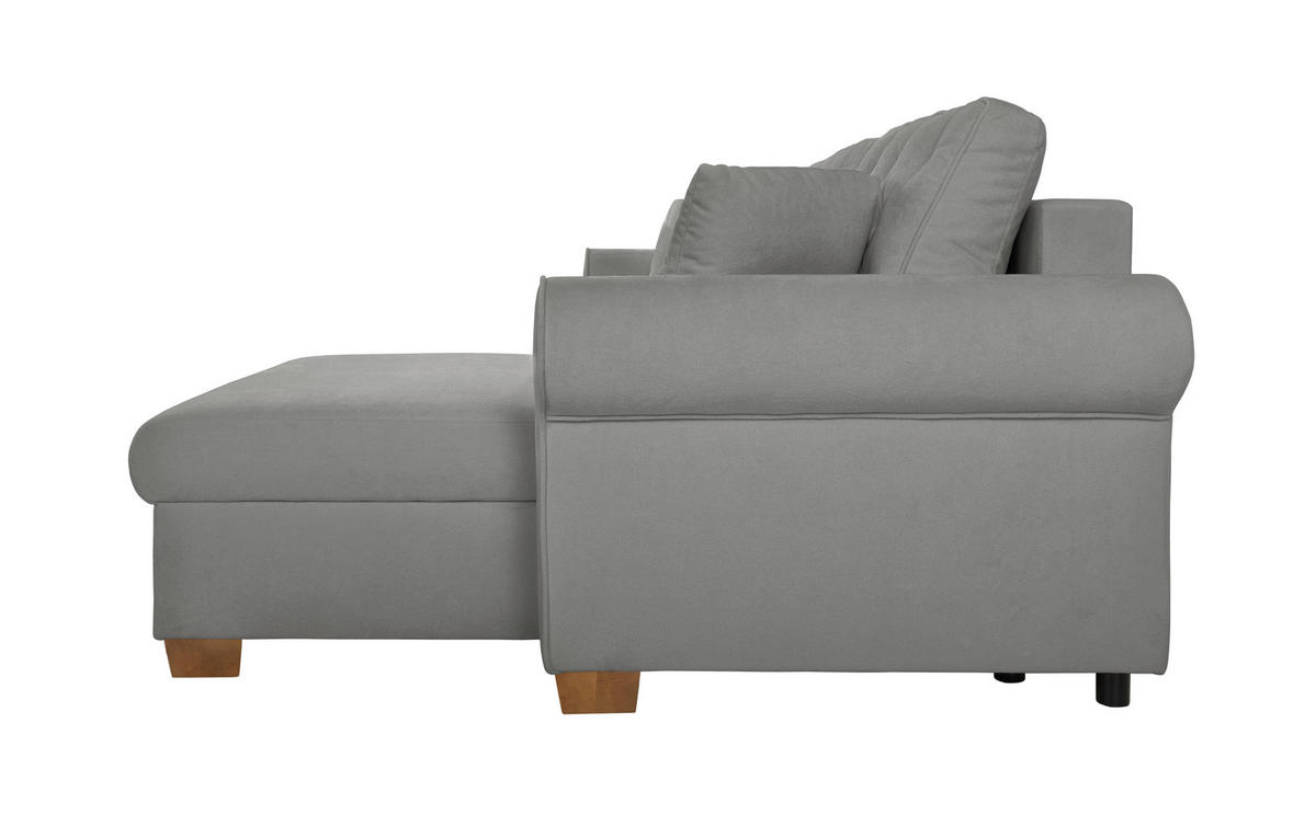 ECKSOFA Arles Grau  - Buchefarben/Grau, Design, Holz/Textil (266/161cm) - MID.YOU