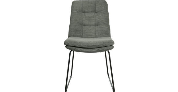 STUHL - Schwarz/Olivgrün, Design, Textil/Metall (49/90/68cm) - Johann Jakob