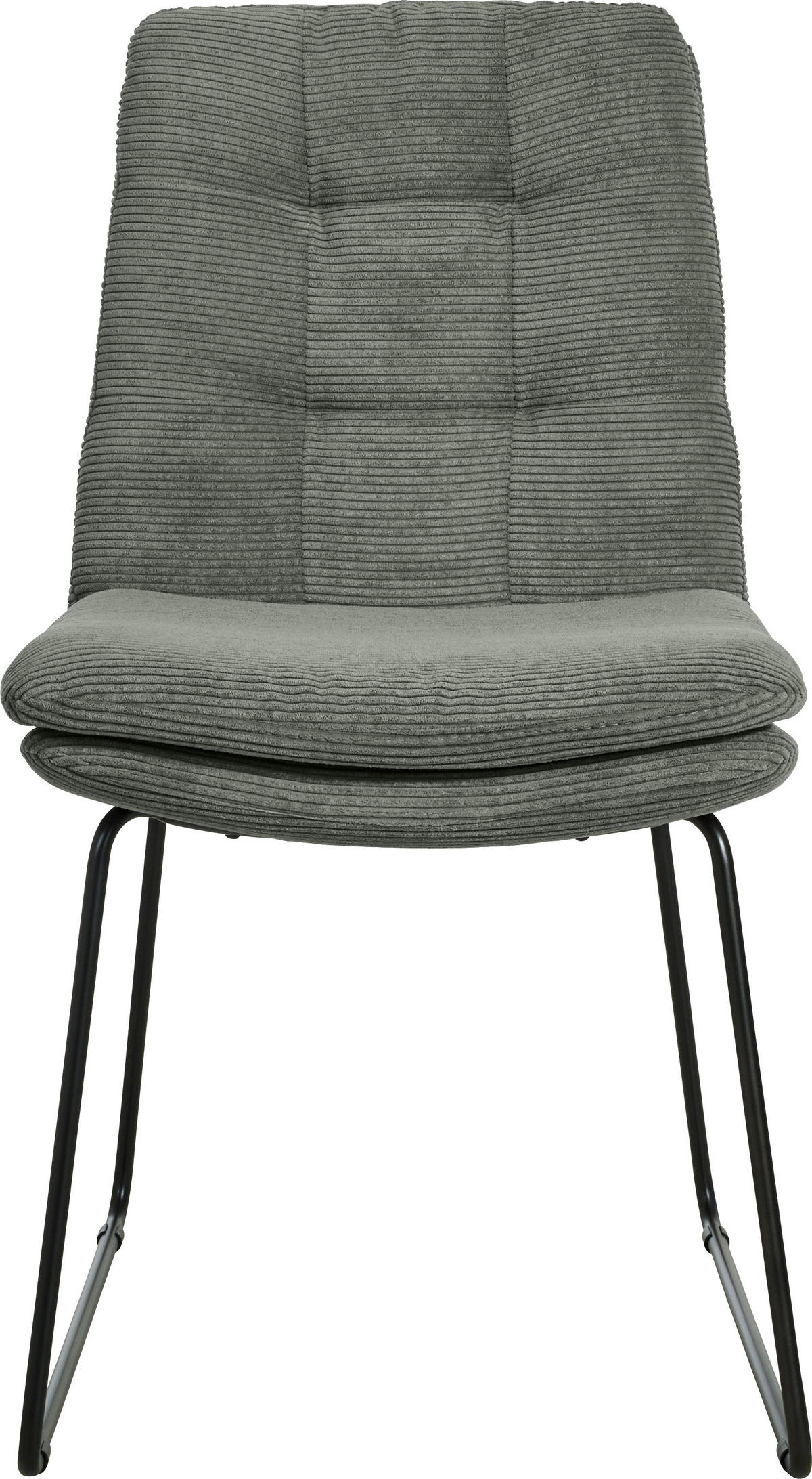 STUHL  in Cord Textil  - Schwarz/Olivgrün, Design, Textil/Metall (49/90/68cm) - Johann Jakob