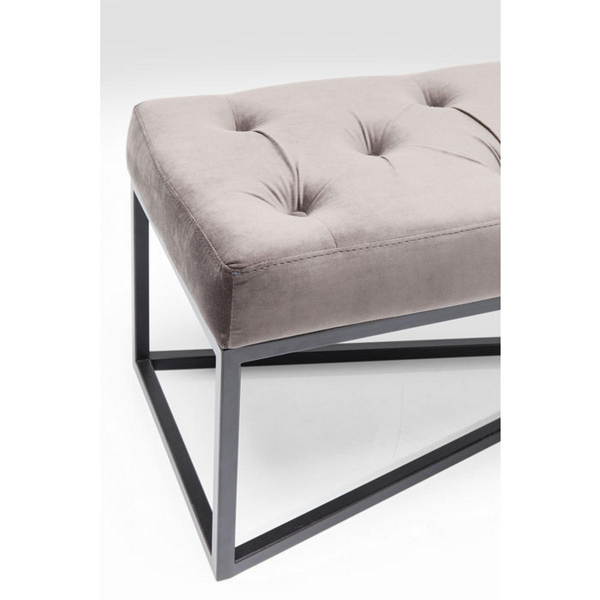 SITZBANK 150/40/40 cm Samt Grau, Schwarz  - Schwarz/Grau, Design, Textil/Metall (150/40/40cm) - Kare-Design