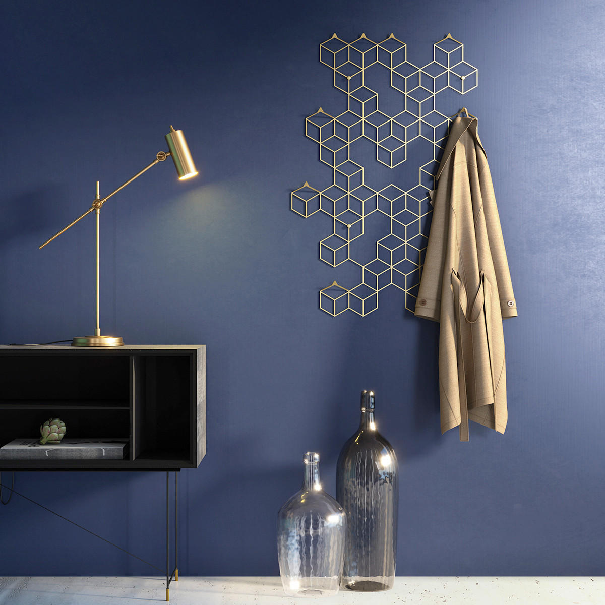 WANDGARDEROBE  in Goldfarben  - Goldfarben, Design, Metall (2,5/60/91cm) - MID.YOU