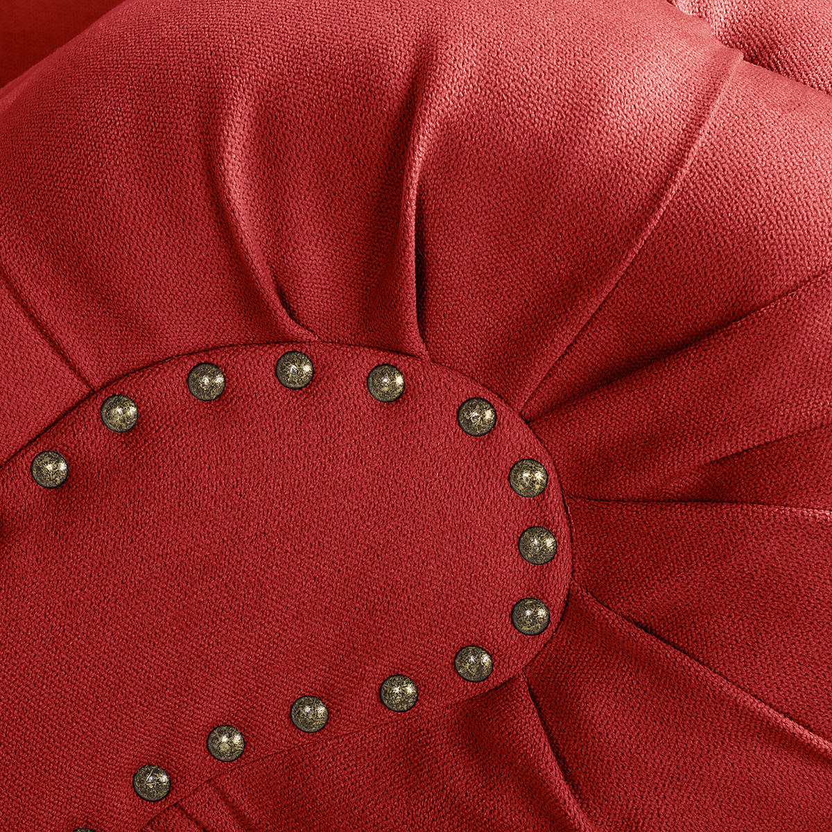 RÉCAMIERE Pako in Mikrofaser Rot  - Rot/Braun, Design, Holz/Textil (185/93/75cm) - Livetastic