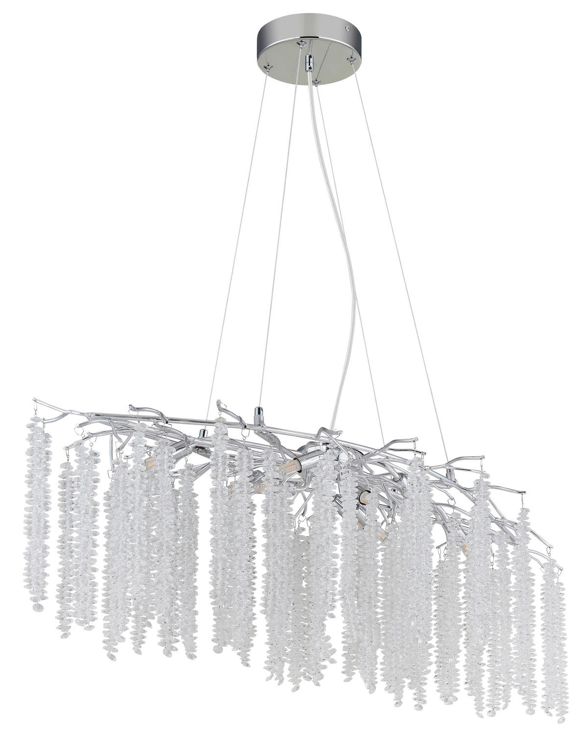 HÄNGELEUCHTE 100/40/120 cm  - Klar/Chromfarben, KONVENTIONELL, Kunststoff/Metall (100/40/120cm) - Globo