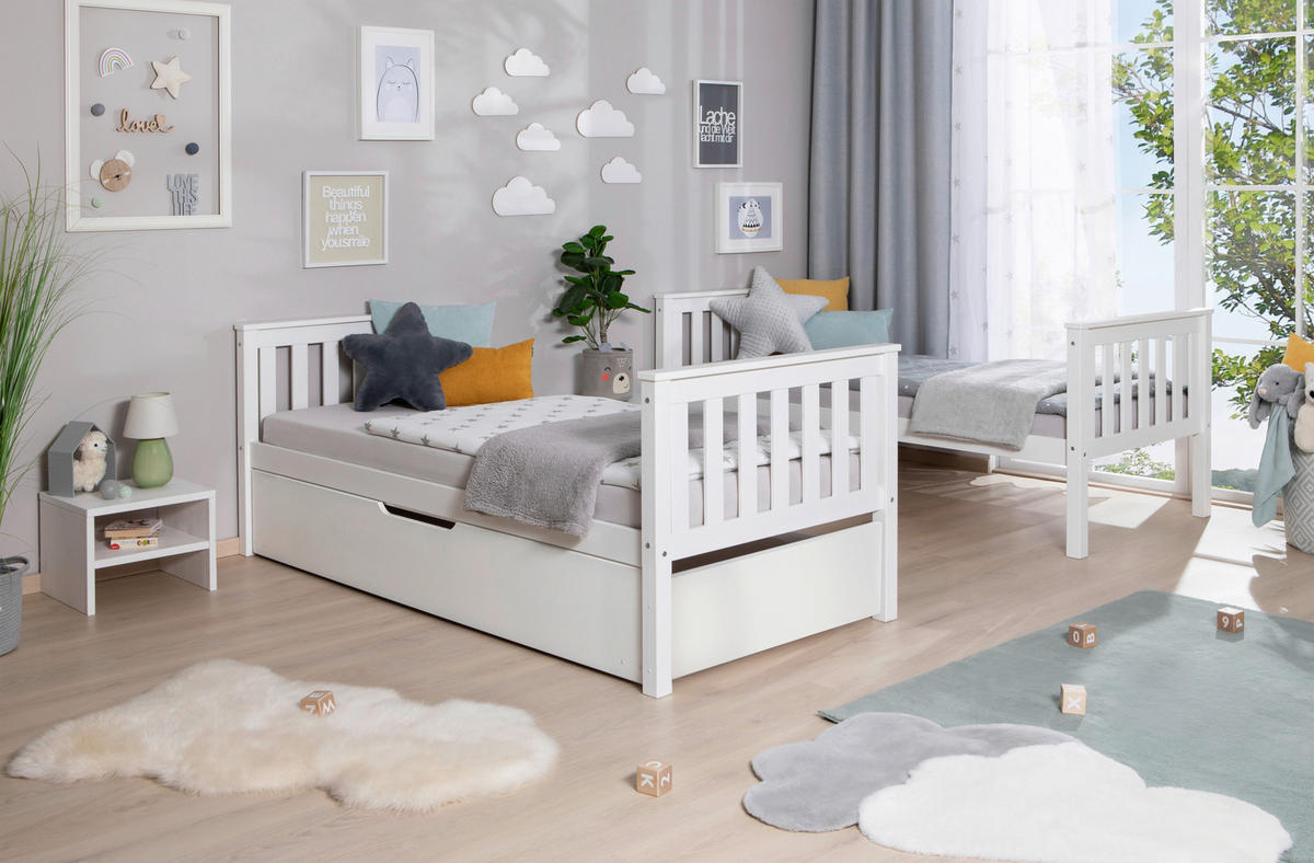 ETAGENBETT - Weiß, MODERN, Holz (90/200cm) - MID.YOU