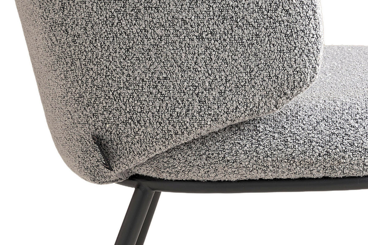 ARMLEHNSTUHL   Bouclé  Grau, Schwarz  - Schwarz/Grau, MODERN, Textil/Metall (55/78/60cm) - Schöner Wohnen