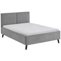 POLSTERBETT 140/200 cm,  in Grau,  - Schwarz/Grau, Basics, Holz/Textil (140/200cm) - Boxxx