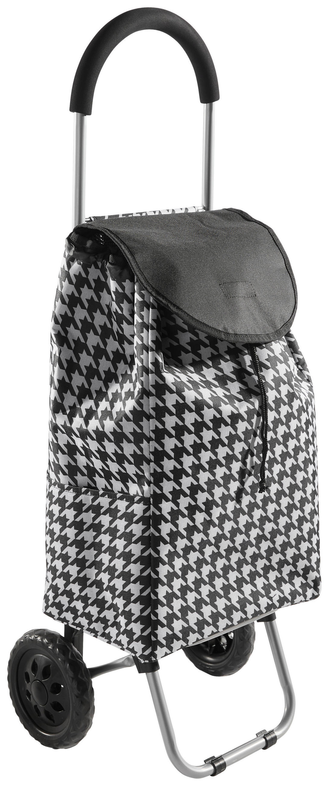 EINKAUFSTROLLEY  - Silberfarben/Schwarz, Design, Kunststoff/Textil (92/35/28cm) - Novel