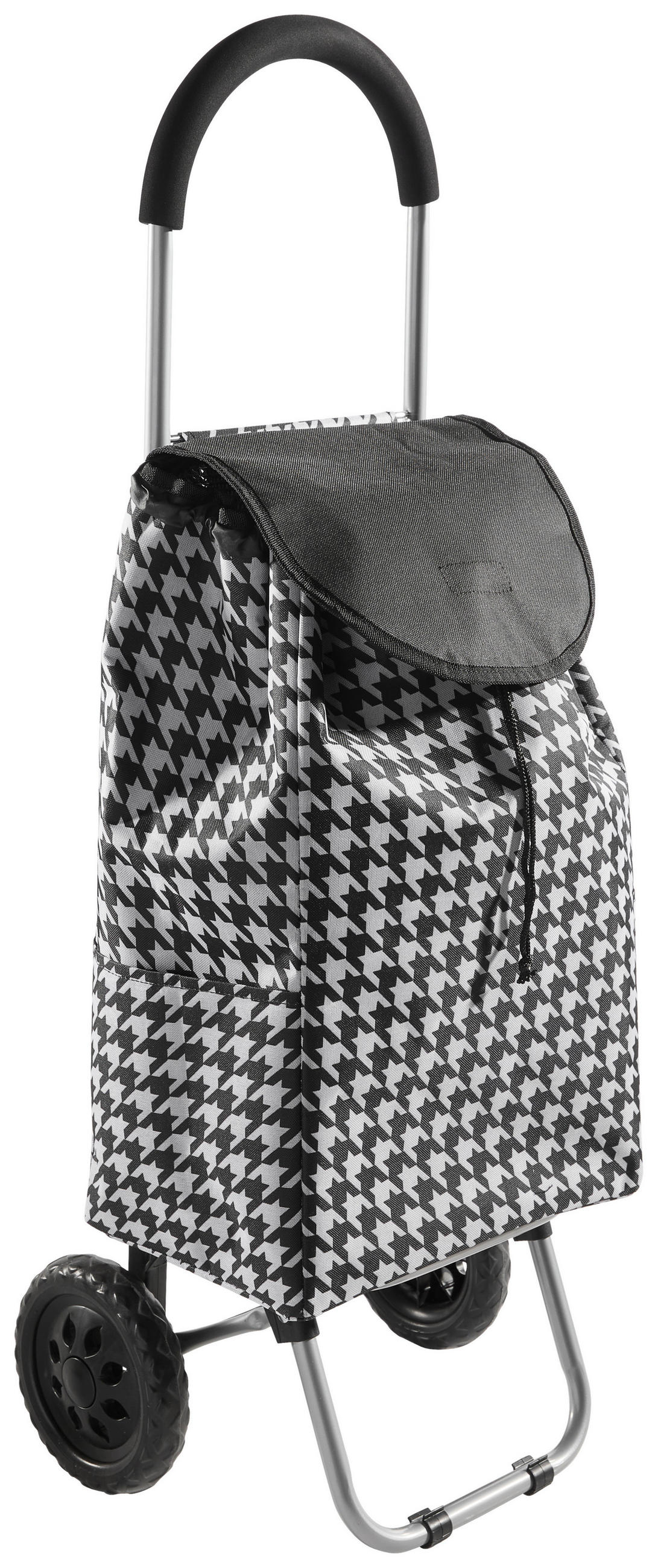 EINKAUFSTROLLEY  - Silberfarben/Schwarz, Design, Kunststoff/Textil (92/35/28cm) - Novel