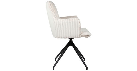 ARMLEHNSTUHL in Eisen Cord - Beige/Schwarz, Design, Textil/Metall (59/89,5/63cm) - Novel