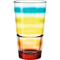 POHÁR NA PITIE - oranžová/modrá, Basics, sklo (330ml) - Leonardo