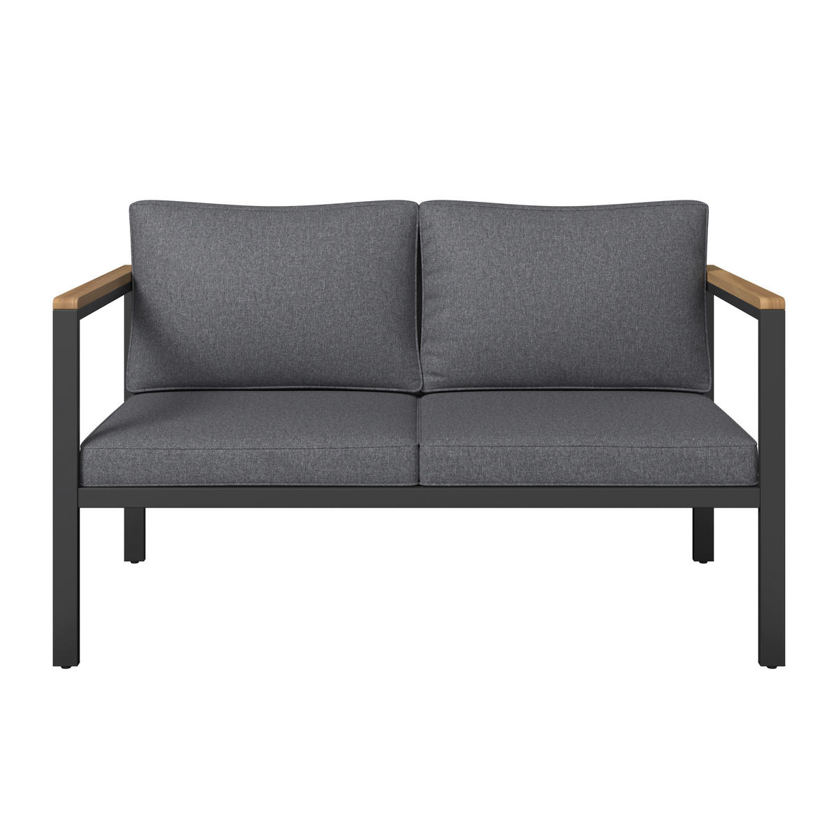 KERTI BÚTORSZETT 4 részes  - akáciaszínű/fekete, Konventionell, textil/fa (90/50/40cm) - Ambia Garden