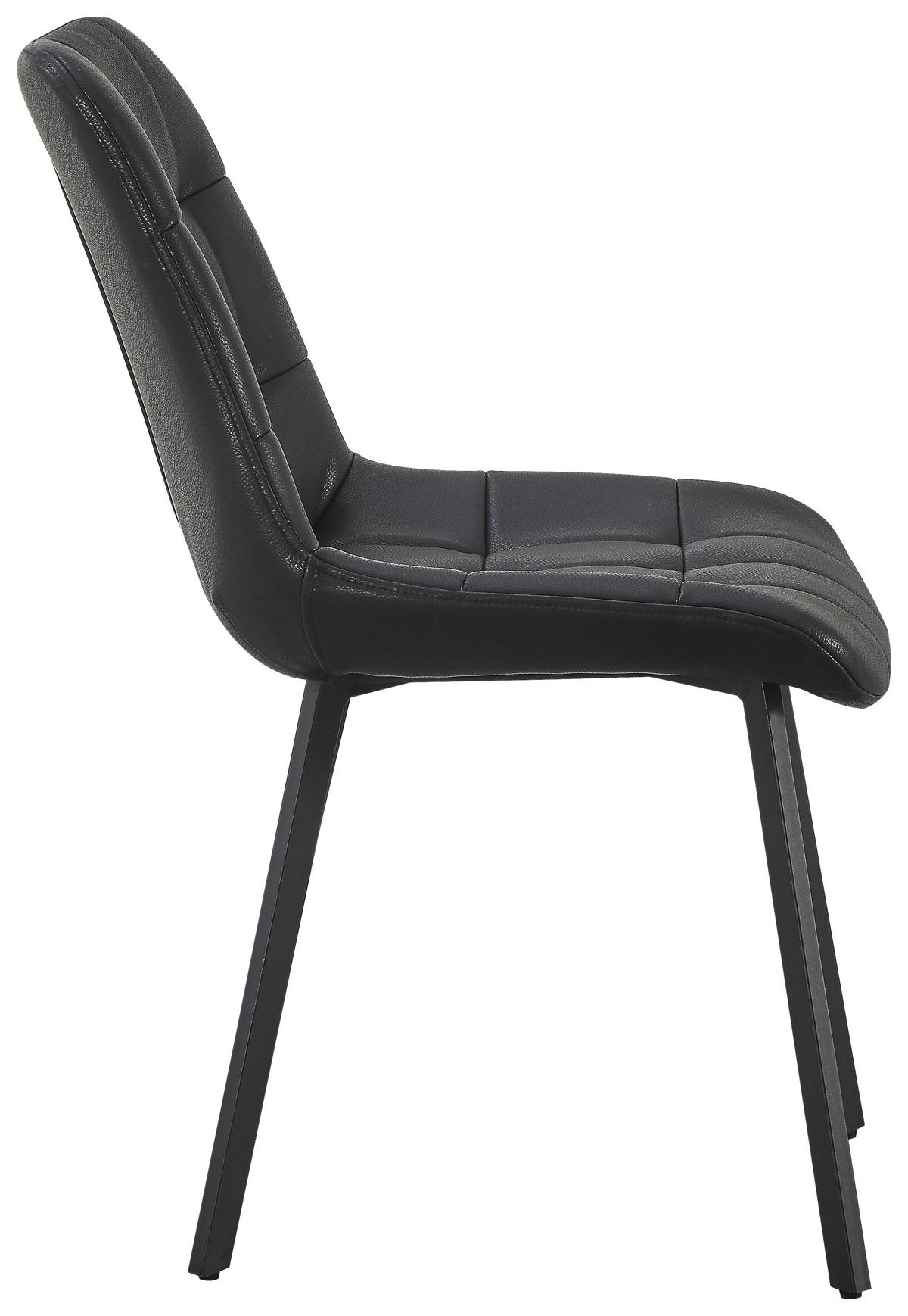 ČETVERONOŽNA STOLICA  crna  metal, koža      - crna, Moderno, koža/metal (51/88/62cm) - Livetastic