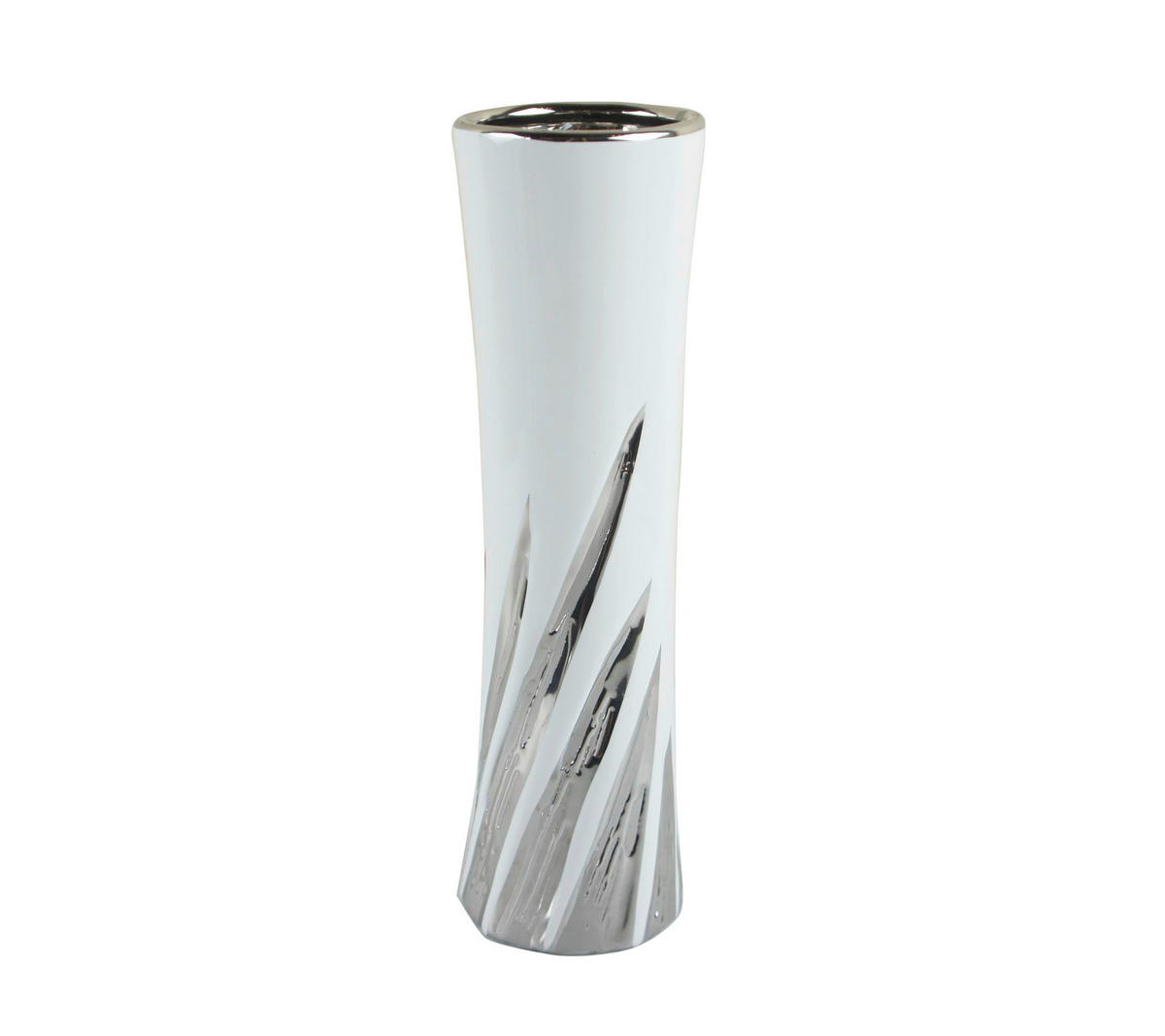 VÁZA 29,5 cm  - ezüstszínű/fehér, Design, kerámia (8,5/29,5cm) - Ambia Home