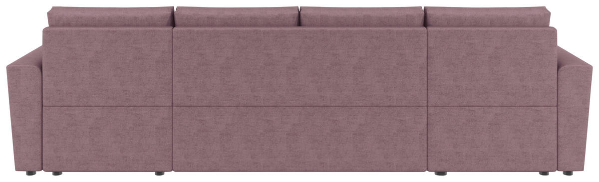 WOHNLANDSCHAFT TERMOLI Rosa Jacquard  - Schwarz/Rosa, Design, Kunststoff/Textil (155/296/155cm) - MID.YOU