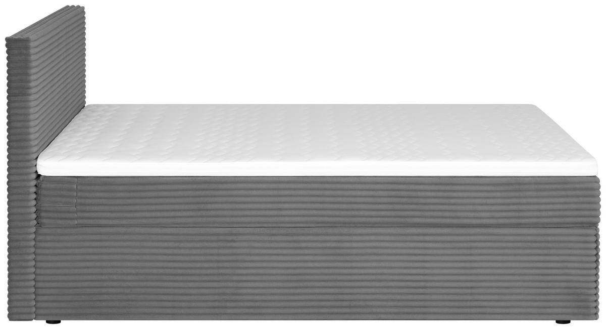 Boxbett Cordoba 140/200 cm  in Dunkelgrau  - Dunkelgrau/Schwarz, Basics, Holz/Kunststoff (140/200cm) - Livetastic