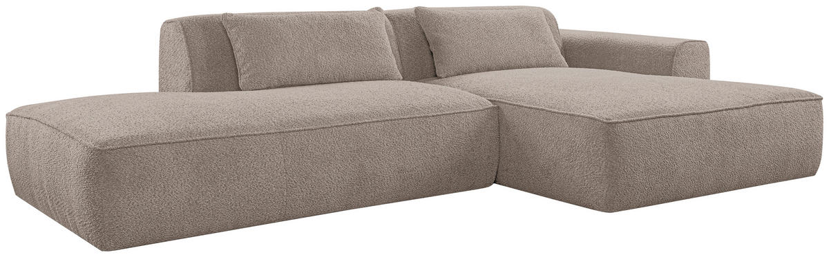 ROHOVÁ SEDAČKA, plast, textil, kompozitní dřevo, šedohnědá - černá/šedohnědá, Konvenční, kompozitní dřevo/textil (294/165cm) - Livetastic