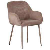 STOLIČKA S PODRÚČKAMI, železo, kord, taupe - taupe, Design, kov/textil (57,5/84/61cm) - Xora