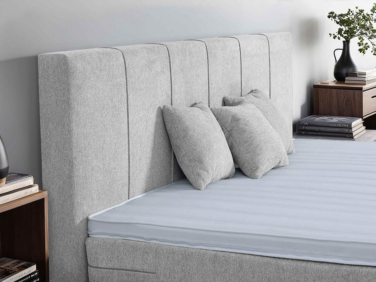 BOXSPRINGBETT 220/200 cm  in Greige  - Greige/Schwarz, Lifestyle, Holz/Textil (220/200cm) - home24