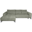ECKSOFA  in Chenille Mintgrün  222/279 cm  - Schwarz/Mintgrün, KONVENTIONELL, Kunststoff/Textil (222/279cm) - Hom`in